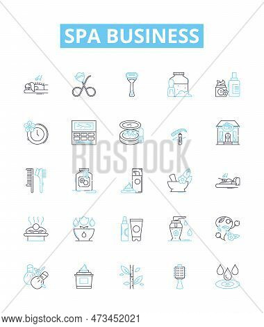 Spa Business Vector Line Icons Set. Spa, Business, Relaxation, Massage, Beauty, Aesthetic, Facial Il