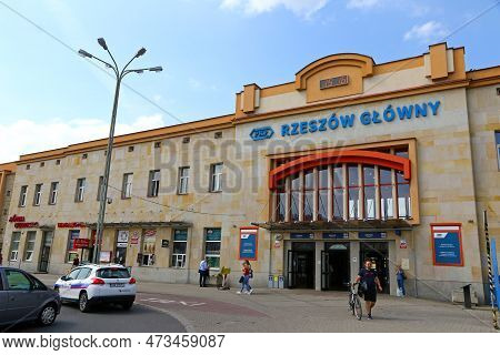 Rzeszow, Poland - July 16: Rzeszow Glowny Railway Station Building, The Biggest Station Of Subcarpat