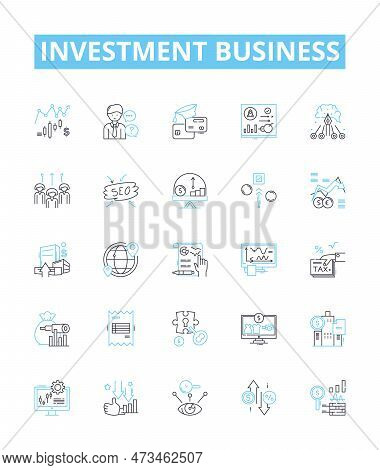 Investment Business Vector Line Icons Set. Investment, Business, Finance, Stock, Trading, Profits, R