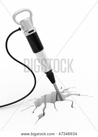 Jackhammer In Surface Crack