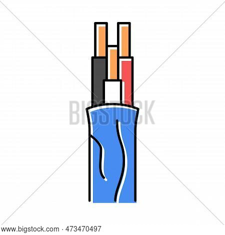 Nm Nonmetallic Cable Wire Color Icon Vector. Nm Nonmetallic Cable Wire Sign. Isolated Symbol Illustr
