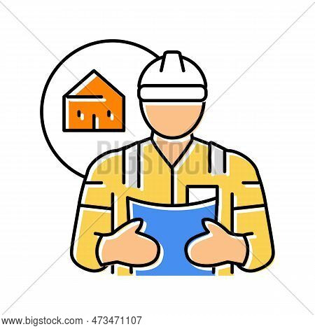 Civil Engineer Worker Color Icon Vector. Civil Engineer Worker Sign. Isolated Symbol Illustration