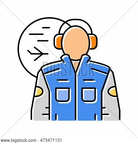 Aeronautical Engineer Worker Color Icon Vector. Aeronautical Engineer Worker Sign. Isolated Symbol I