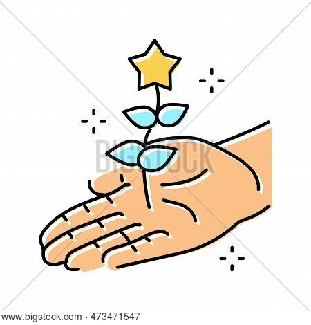 Demonstrate Positive Attitude Color Icon Vector. Demonstrate Positive Attitude Sign. Isolated Symbol
