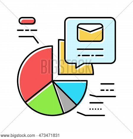 Email List Segmentation Marketing Color Icon Vector. Email List Segmentation Marketing Sign. Isolate