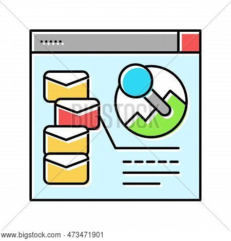 Track Email Campaigns Marketing Color Icon Vector. Track Email Campaigns Marketing Sign. Isolated Sy