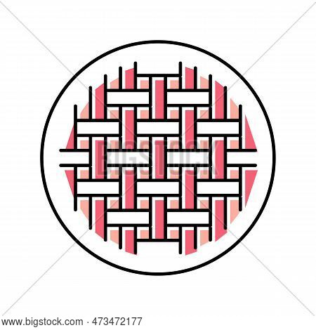 Plain Weave Fabric Material Color Icon Vector. Plain Weave Fabric Material Sign. Isolated Symbol Ill