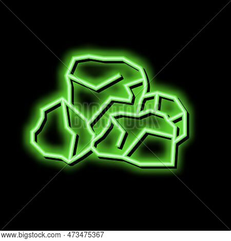 Bauxite Aluminium Production Neon Light Sign Vector. Bauxite Aluminium Production Illustration