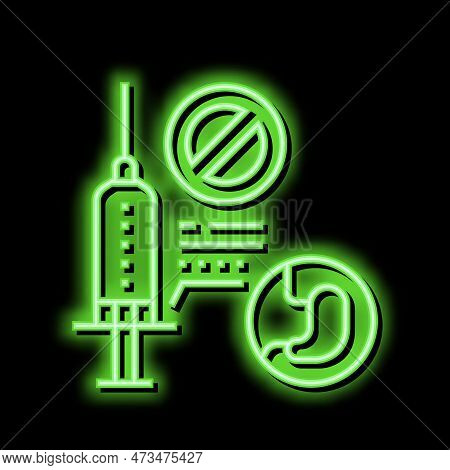 Adverse Reaction To Anesthesia Neon Light Sign Vector. Adverse Reaction To Anesthesia Illustration