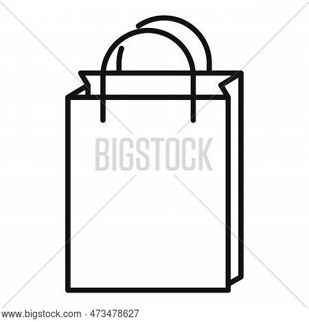 Paper Shop Bag Icon. Outline Paper Shop Bag Icon For Web Design Isolated On White Background