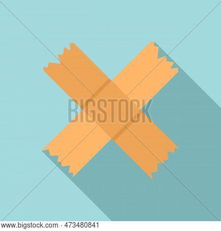 Cross Scotch Tape Icon. Flat Illustration Of Cross Scotch Tape Icon For Web Design