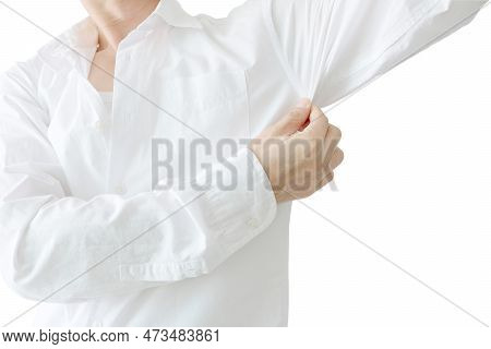 Men Wear White Sleeves, Arms Are Covered With Armpits, Sweat Are Unclean And Unclean. Health Care Co