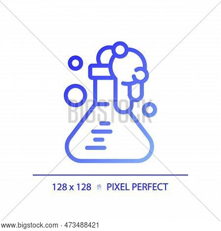 Stem In Chemistry Pixel Perfect Gradient Linear Vector Icon. Study Material Conditions. Innovative M