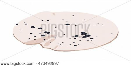 Floor Rug Of Round Shape. Trendy Circle Mat With Modern Spots, Splatters Pattern. Modern Home Interi