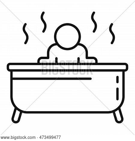 Man In Jacuzzi Icon. Outline Man In Jacuzzi Icon For Web Design Isolated On White Background
