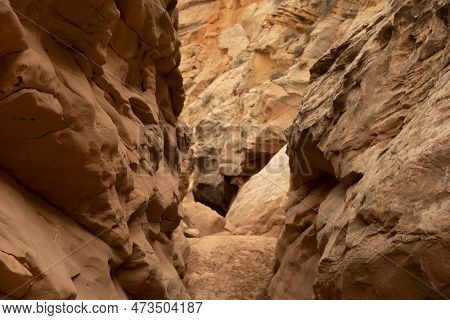 Narrow Slot Of Cottonwood Canyon Near Capitol Reef National Park