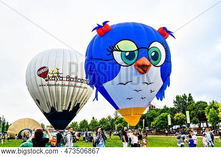 Igualada, Barcelona, July 07 De 2022. 26th European Balloons Festival. Concentration Of Hot Air Ball