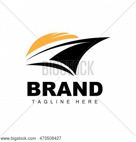 Ship Logo, Ocean Transport Vector, And Cruise Ship, Cargo, Logistics, Sailing School, Speedboat