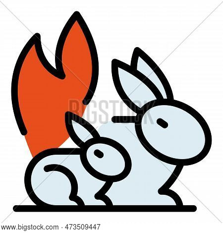 Wildfire Animals Icon. Outline Wildfire Animals Vector Icon For Web Design Isolated On White Backgro