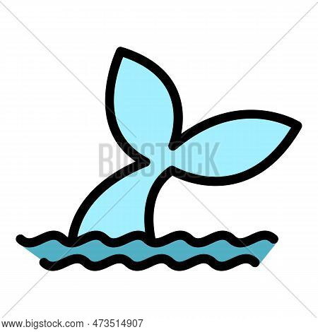 Grampus Tail Icon. Outline Grampus Tail Vector Icon For Web Design Isolated On White Background Colo