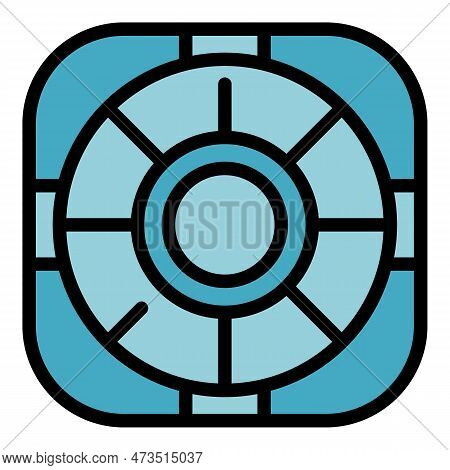 Life Buoy Icon. Outline Life Buoy Vector Icon For Web Design Isolated On White Background Color Flat