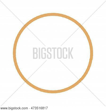 Vector Illustration Of Round Marine Rope Frame For Logo Or Text. Vintage Framework Isolated On White
