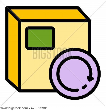 Replace Parcel Icon. Outline Replace Parcel Vector Icon For Web Design Isolated On White Background 
