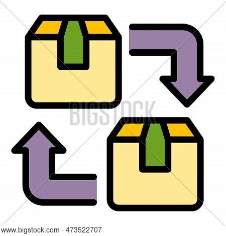 Parcel Replacement Icon. Outline Parcel Replacement Vector Icon For Web Design Isolated On White Bac