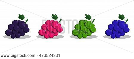 Bonus, Raspberry Icon. Natural Fruits Grapes And Blackberries Icons. Vector Illustration Of Grape Fr