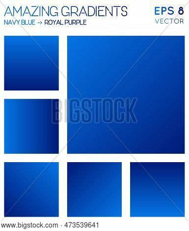 Colorful Gradients In Navy Blue, Royal Purple Color Tones. Admirable Background, Sublime Vector Illu
