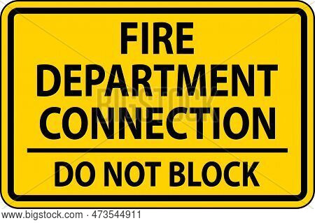 Fire Department Connection Sign On White Background