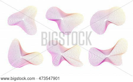Dynamic Amorphous Shapes, Abstract Fluid Forms With Gradient, Liquid Shape Made Of Lines With Blend 