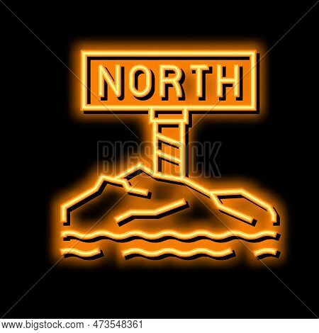 North Pole Neon Light Sign Vector. North Pole Illustration