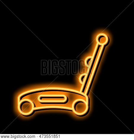 Push Toy Neon Light Sign Vector. Push Toy Illustration
