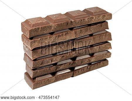 Stack Of Mouthwatering Dark Chocolate On Transparent Background, Png File