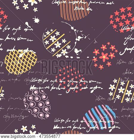 Easter Seamless Pattern, Eggs Festive Spring Background