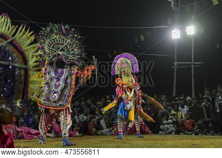Purulia, West Bengal, India - 23rd December 2015 : Chhau Dance Or Chhou Dance. Unesco's Intangible C