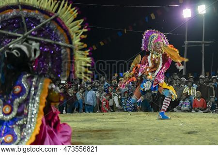 Purulia, West Bengal, India - 23rd December 2015 : Chhau Dance Or Chhou Dance. Unesco's Intangible C