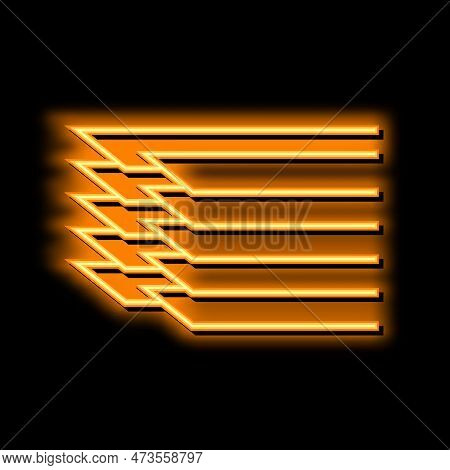 Fettuccine Pasta Neon Light Sign Vector. Fettuccine Pasta Illustration