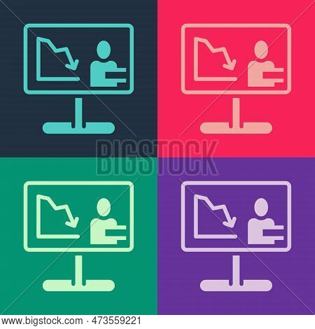 Pop Art Global Economic Crisis News Icon Isolated On Color Background. World Finance Crisis. Vector