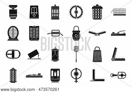 Danger Animal Trap Icons Set. Simple Set Of Danger Animal Trap Icons For Web Design On White Backgro