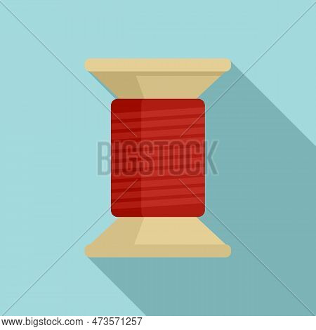 Thread Wood Bobine Icon. Flat Illustration Of Thread Wood Bobine Icon For Web Design