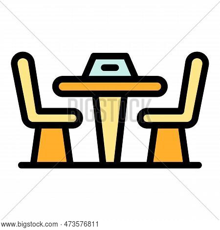 Club Table Icon. Outline Club Table Vector Icon For Web Design Isolated On White Background Color Fl