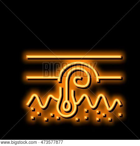 Ingrown Hair Neon Light Sign Vector. Ingrown Hair Illustration