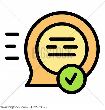 Sent Message Icon. Outline Sent Message Vector Icon For Web Design Isolated On White Background Colo