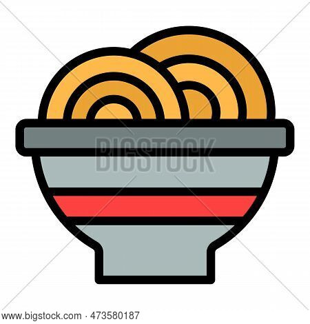 Korean Udon Icon. Outline Korean Udon Vector Icon For Web Design Isolated On White Background Color 