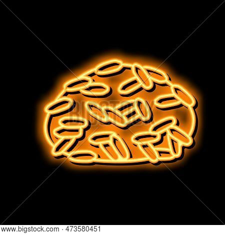 Parboiled Rice Neon Light Sign Vector. Parboiled Rice Illustration