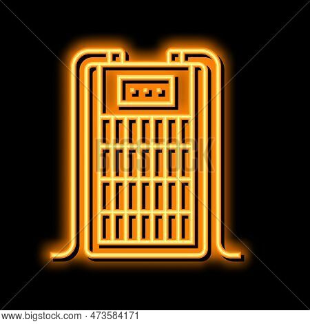 Chiller Aquarium Fish Neon Light Sign Vector. Chiller Aquarium Fish Illustration