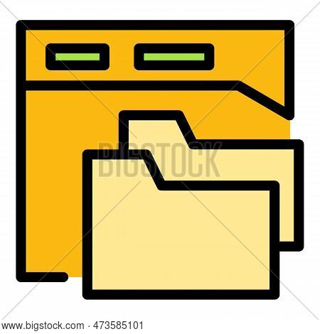 Api Web Folder Icon. Outline Api Web Folder Vector Icon For Web Design Isolated On White Background 
