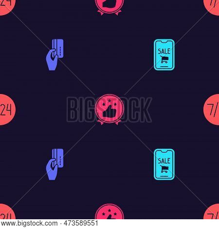 Set Mobile Phone And Shopping Cart, Hand Holding With Credit Card, Consumer Or Customer Product Rati